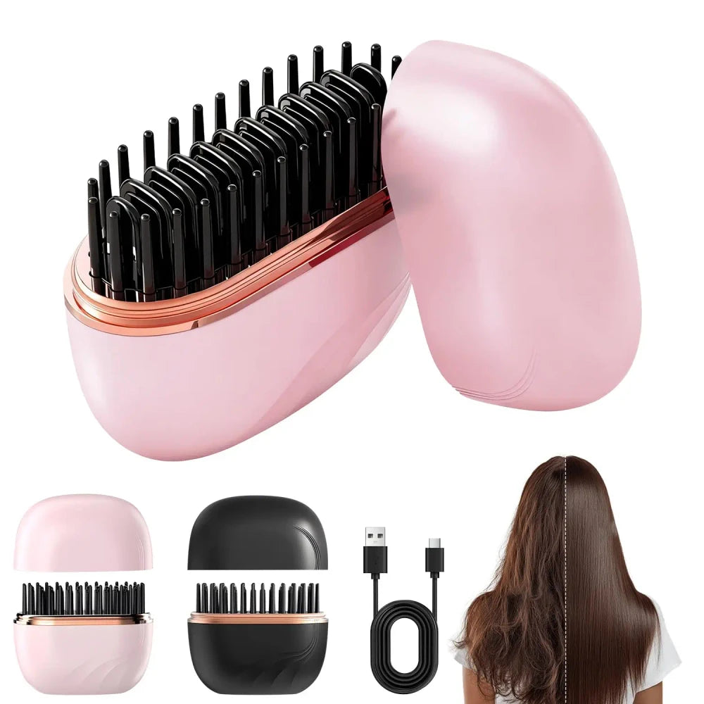 Portable Cordless Hair Straightener Brush