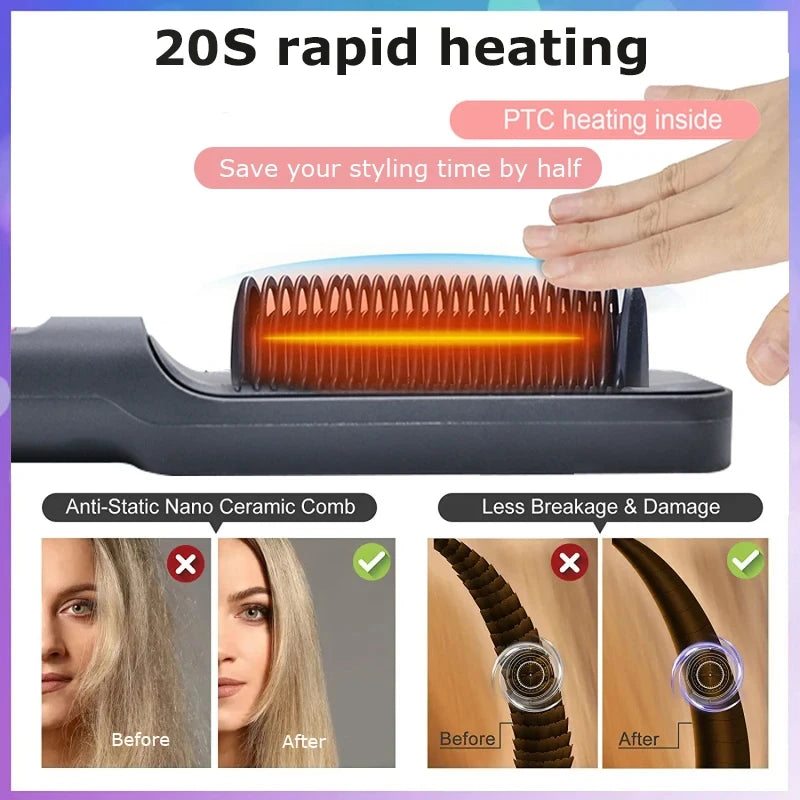 Multifunctional Ion Hair Straightening Comb